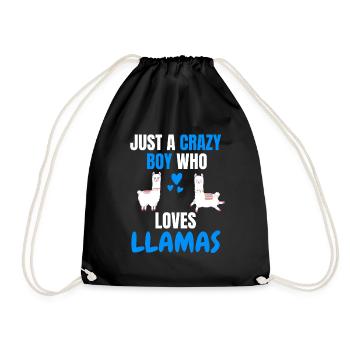 Crazy Boy Alpaga Cadeau Drôle Lama - Sac de sport léger - noir - Devant