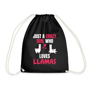 Crazy Girl Animal Funny Gift Llama - Sac de sport léger - noir - Devant