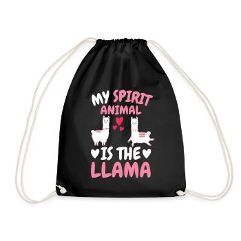 My spiritual animal Alpaca Gift Lama - Drawstring Bag - black - Front