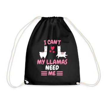 Ich kann nicht Tier Alpaka Lustiges Geschenk Lama - Turnbeutel - Schwarz - Vorne