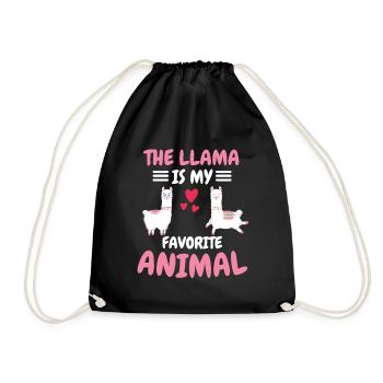 Lieblingstier Alpaka Tier Lustiges Geschenk Lama - Turnbeutel - Schwarz - Vorne
