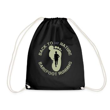 Barefoot running - Drawstring Bag - black - Front