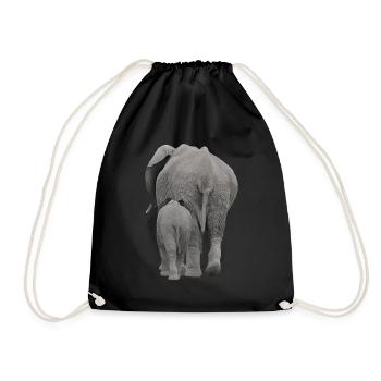 Kehrseite von Elefanten - Elefant in Afrika - Turnbeutel - Schwarz - Vorne