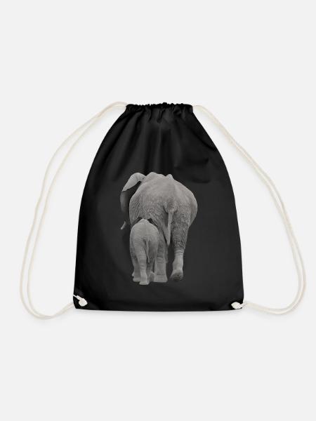 Kehrseite von Elefanten - Elefant in Afrika - Turnbeutel - Schwarz