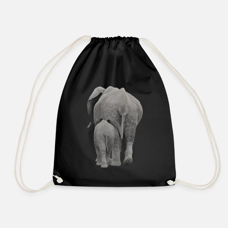 Kehrseite von Elefanten - Elefant in Afrika - Turnbeutel - Schwarz