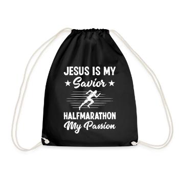 Jesus is my savior Halfmarathon Half Marathon - Turnbeutel - Schwarz - Vorne