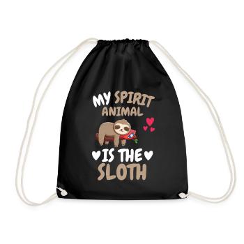 My Spiritual Animal Zoo Animal Gift Sloth - Drawstring Bag - black - Front