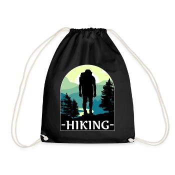 Hikers design hiking - Drawstring Bag - black - Front
