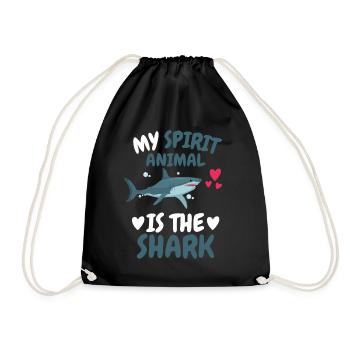 Mein spirituelles Tier Ozean Tier Geschenk Hai - Turnbeutel - Schwarz - Vorne