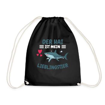 Ozean Tier Lieblingstier Geschenk Lustiges Hai - Turnbeutel - Schwarz - Vorne