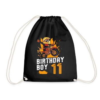 Dirt Bike Motocross 11 ans 11th Birthday Garçon - Sac de sport léger - noir - Devant