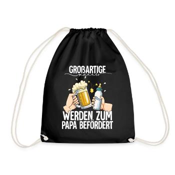 Großartige Männer Werden Zum Papa Befördert - Turnbeutel - Schwarz - Vorne