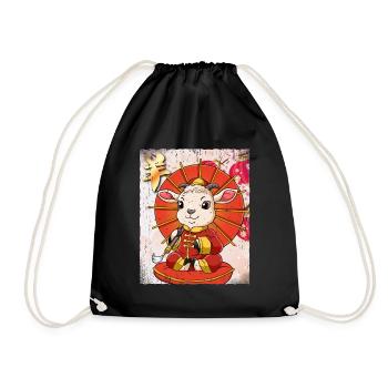 Année de la chèvre Nouvel An lunaire chinois - Sac de sport léger - noir - Devant