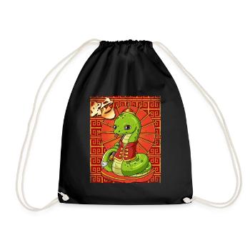 Year of the Serpent Lunar New Year Chinese - Drawstring Bag - black - Front