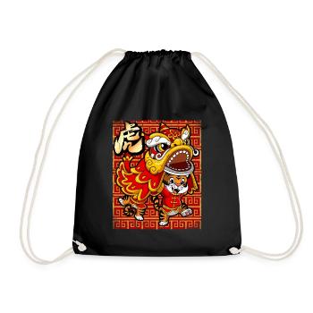 Année du Tigre Nouvel An lunaire chinois - Sac de sport léger - noir - Devant