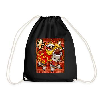 Année de la chèvre Nouvel An lunaire chinois - Sac de sport léger - noir - Devant