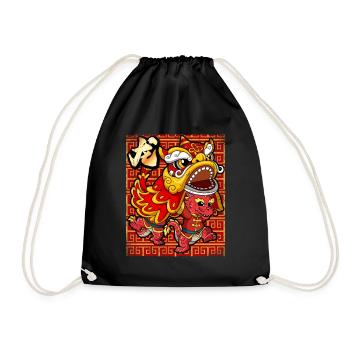 Year of the Dragon Lunar New Year Chinese - Drawstring Bag - black - Front