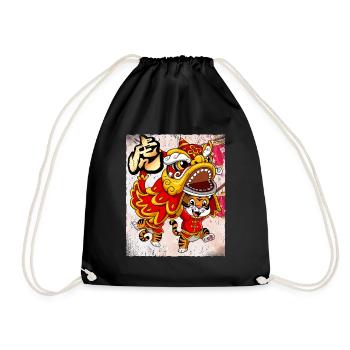 Année du Tigre Nouvel An lunaire chinois - Sac de sport léger - noir - Devant
