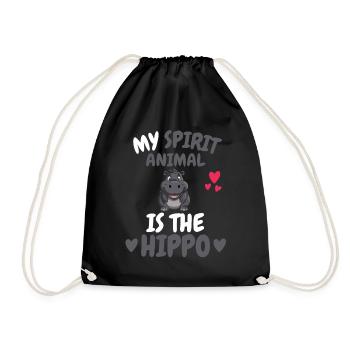 Mon don d’animal spirituel drôle d’hippopotame - Sac de sport léger - noir - Devant