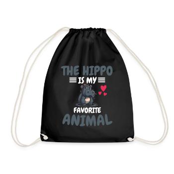 Animal préféré Afrique Zoo Animal Cadeau Hippopotame - Sac de sport léger - noir - Devant