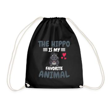 Animal préféré Hippo Lover Cadeau Hippopotame - Sac de sport léger - noir - Devant