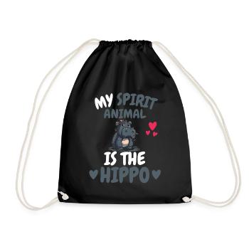 Hippo My Spiritual Animal Gift Hippo - Drawstring Bag - black - Front