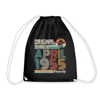 Avril 1955 anniversaire avril 1955 cadeau 1955 - Sac de sport léger - noir - Devant