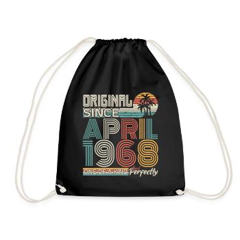 April 1968 birthday April 1968 gift 1968 - Drawstring Bag - black - Front