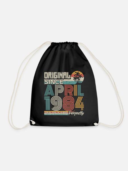 April 1984 Jubiläum April 1984 Geschenk 1984 - Turnbeutel - Schwarz