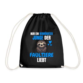 Tropisches Tier Lustiges Jungen Geschenk Faultier - Turnbeutel - Schwarz - Vorne