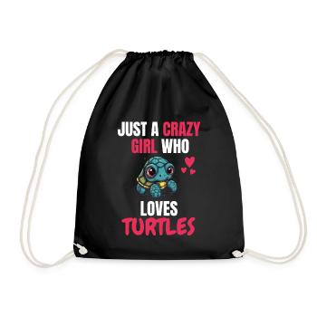Crazy Girl Zoo Animal Gift Turtle - Sac de sport léger - noir - Devant