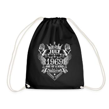 July 1969 anniversary July 1969 July - Drawstring Bag - black - Front