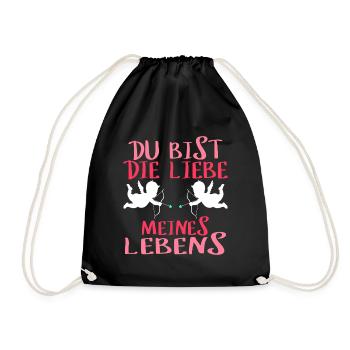 Du bist die Liebe meines Lebens Valentinstag - Turnbeutel - Schwarz - Vorne