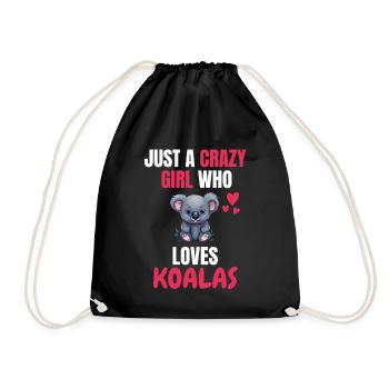 Crazy Girl Australie Animal Gift Koala - Sac de sport léger - noir - Devant