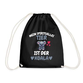 Zoo Tier Mein spirituelles Tier ist der Koala - Turnbeutel - Schwarz - Vorne