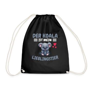 Lieblingstier Zoo Tier Geschenk Australien Koala - Turnbeutel - Schwarz - Vorne