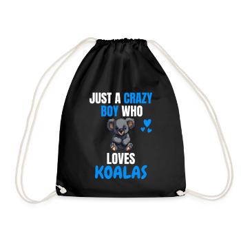 Crazy Boy Australie Animal Gift Koala - Sac de sport léger - noir - Devant