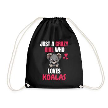 Crazy Girl Australie Animal Gift Koala - Sac de sport léger - noir - Devant