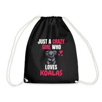 Crazy Girl Australie Animal Gift Koala - Sac de sport léger - noir - Devant