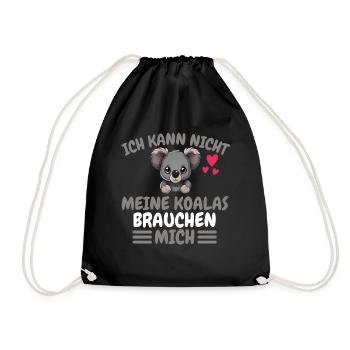 Australien Tierliebhaber Lustiges Geschenk Koala - Turnbeutel - Schwarz - Vorne