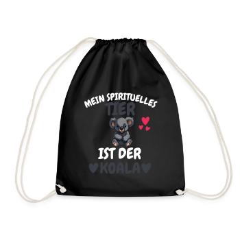 Zoo Tier Mein spirituelles Tier ist der Koala - Turnbeutel - Schwarz - Vorne