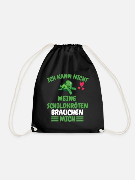 Ich kann nicht Meerestier Geschenk Schildkröte - Turnbeutel - Schwarz