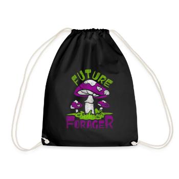 Future Forager Foraging Mushroom Hunting - Drawstring Bag - black - Front