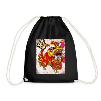 Year of the Rooster Lunar New Year Chinese - Drawstring Bag - black - Front
