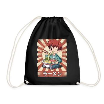 Ramen Anime Junge Nudelsuppe Ramen - Turnbeutel - Schwarz - Vorne