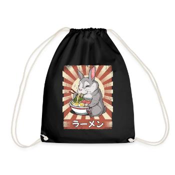 ramen rabbit noodle soup ramen - Drawstring Bag - black - Front