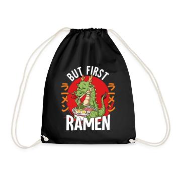 But First Ramen - Turnbeutel - Schwarz - Vorne