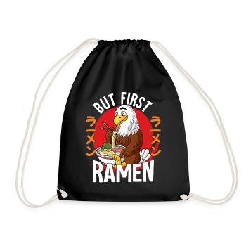 But First Ramen - Turnbeutel - Schwarz - Vorne