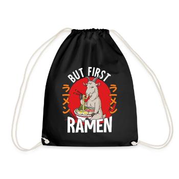 But First Ramen - Turnbeutel - Schwarz - Vorne