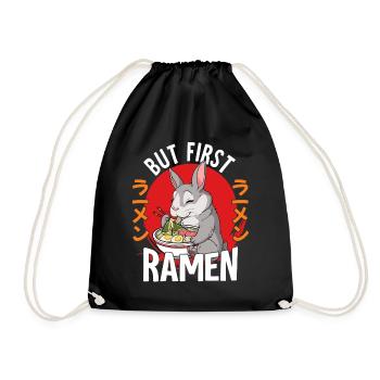 But First Ramen - Turnbeutel - Schwarz - Vorne